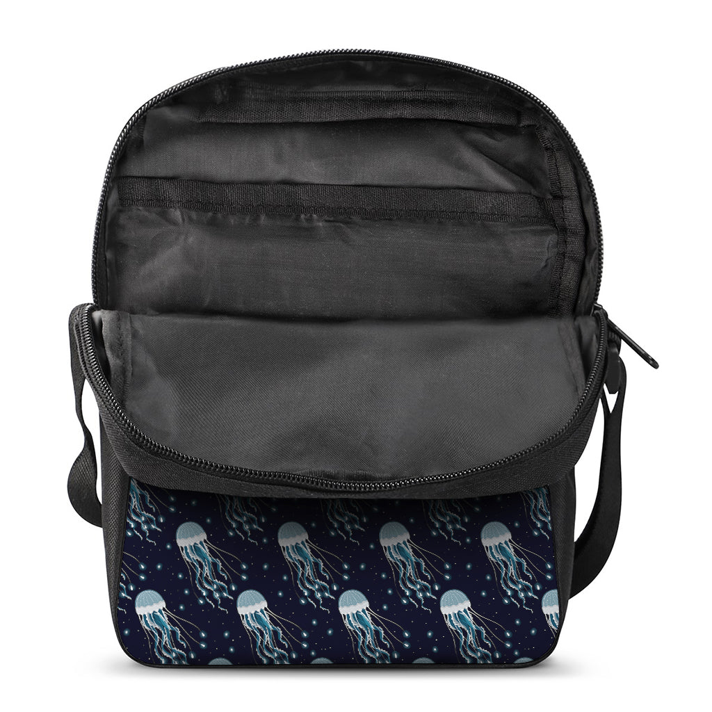 Glowing Jellyfish Pattern Print Rectangular Crossbody Bag