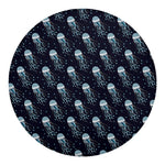 Glowing Jellyfish Pattern Print Round Blanket