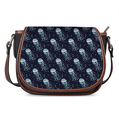Glowing Jellyfish Pattern Print Saddle Bag