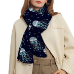Glowing Jellyfish Pattern Print Scarf