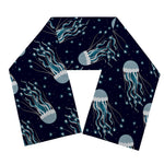 Glowing Jellyfish Pattern Print Scarf