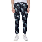 Glowing Jellyfish Pattern Print Scuba Joggers