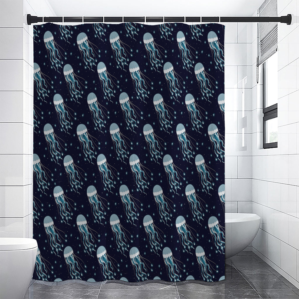 Glowing Jellyfish Pattern Print Shower Curtain