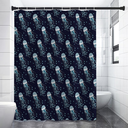 Glowing Jellyfish Pattern Print Shower Curtain