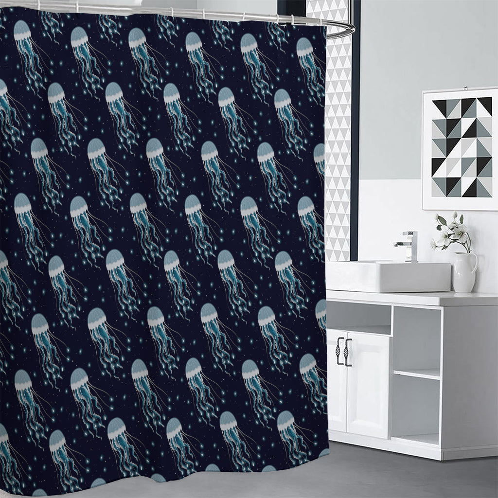 Glowing Jellyfish Pattern Print Shower Curtain