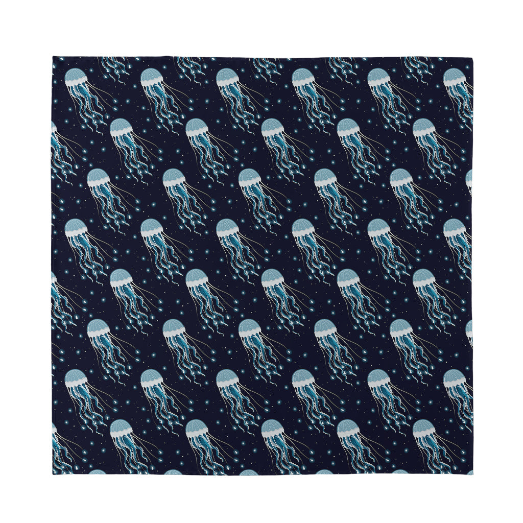 Glowing Jellyfish Pattern Print Silk Bandana