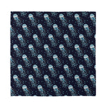 Glowing Jellyfish Pattern Print Silk Bandana