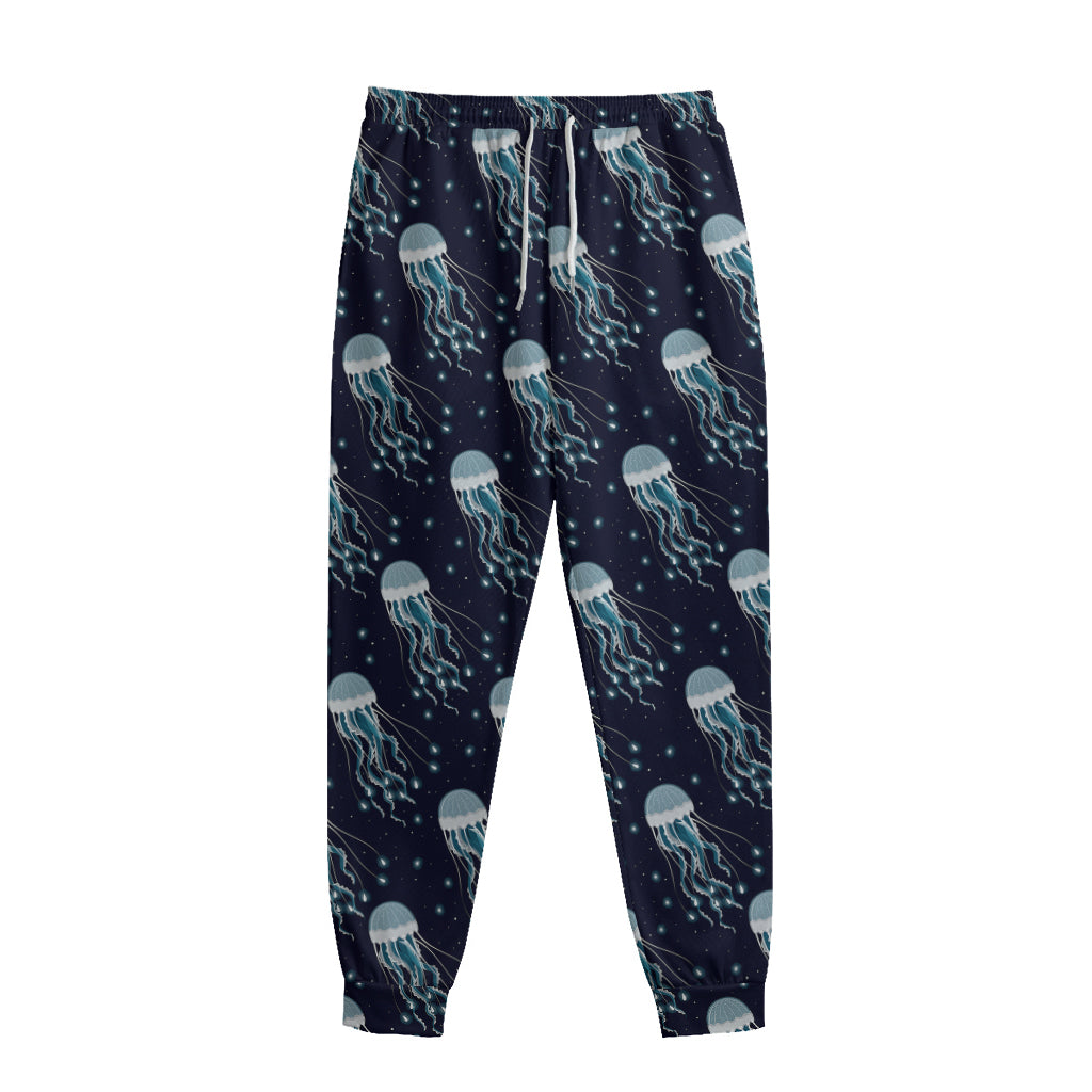 Glowing Jellyfish Pattern Print Sweatpants