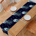 Glowing Jellyfish Pattern Print Table Runner