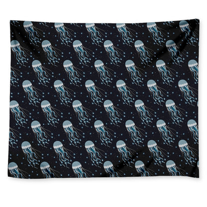 Glowing Jellyfish Pattern Print Tapestry