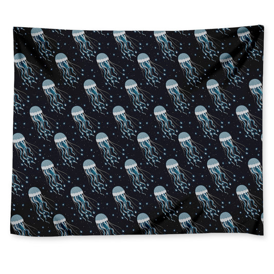 Glowing Jellyfish Pattern Print Tapestry