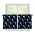 Glowing Jellyfish Pattern Print Tier Curtains