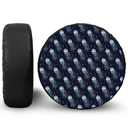 Glowing Jellyfish Pattern Print Tire Cover