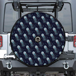 Glowing Jellyfish Pattern Print Tire Cover With Camera Hole