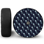 Glowing Jellyfish Pattern Print Tire Cover With Camera Hole