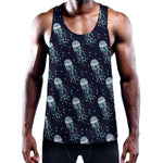 Glowing Jellyfish Pattern Print Training Tank Top