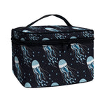 Glowing Jellyfish Pattern Print Travel Makeup Bag