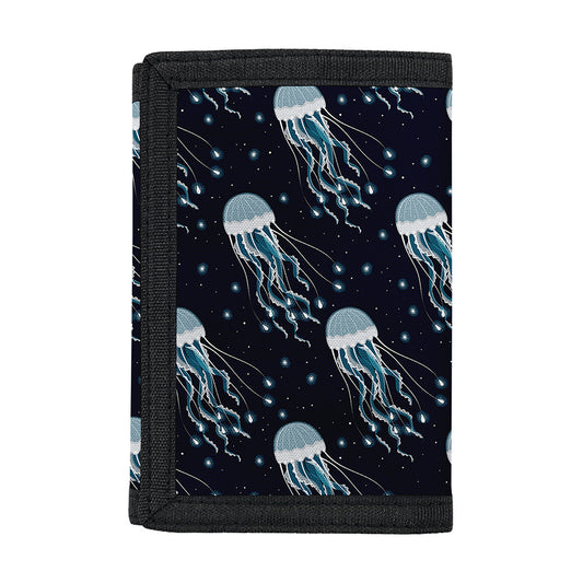 Glowing Jellyfish Pattern Print Trifold Wallet