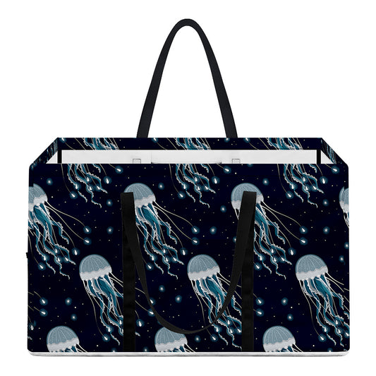 Glowing Jellyfish Pattern Print Utility Tote Bag