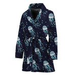 Glowing Jellyfish Pattern Print Women's Bathrobe