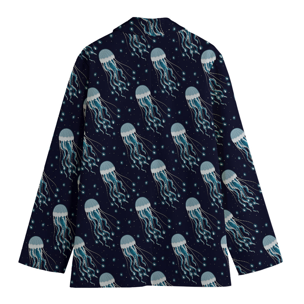 Glowing Jellyfish Pattern Print Women's Blazer