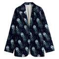 Glowing Jellyfish Pattern Print Women's Cotton Blazer