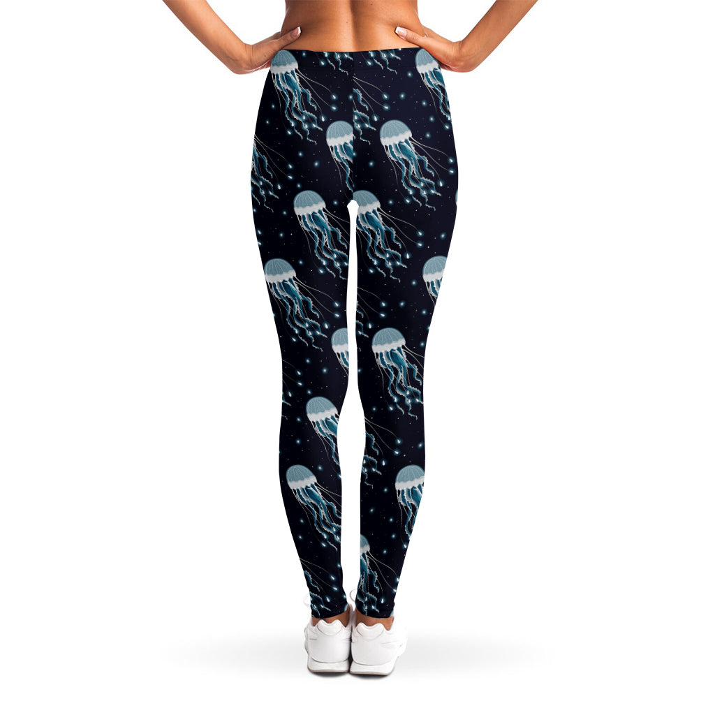 Glowing Jellyfish Pattern Print Women's Leggings