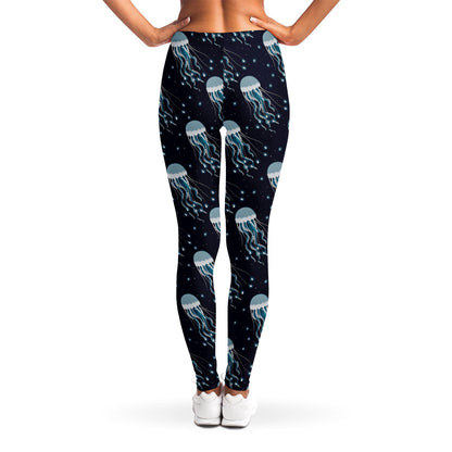 Glowing Jellyfish Pattern Print Women's Leggings