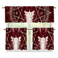 Goat Skull Pentagram Print 3 Piece Kitchen Curtains
