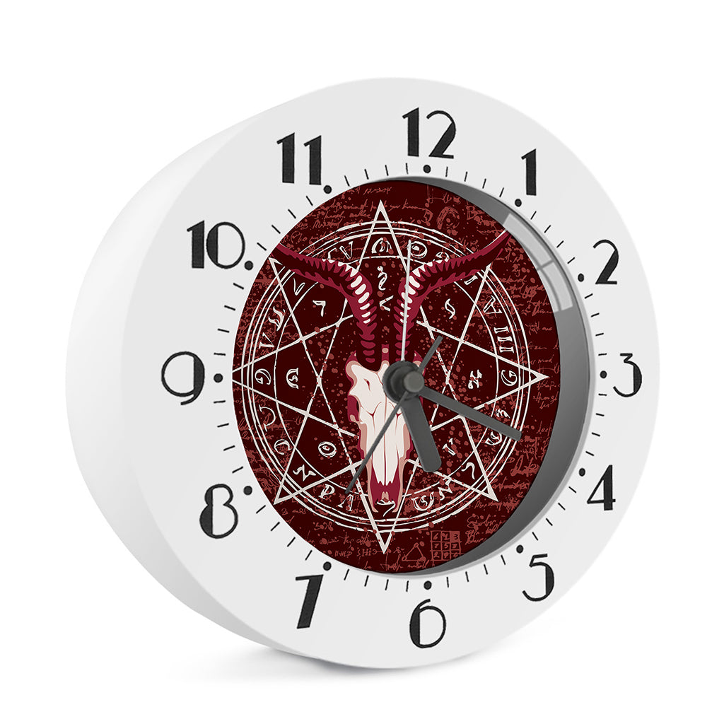 Goat Skull Pentagram Print Alarm Clock