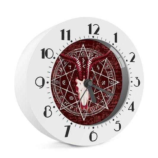 Goat Skull Pentagram Print Alarm Clock