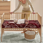 Goat Skull Pentagram Print Baby Crib Sheet