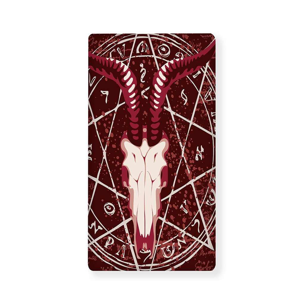 Goat Skull Pentagram Print Baby Crib Sheet