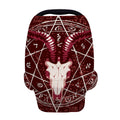 Goat Skull Pentagram Print Baby Seat Cover