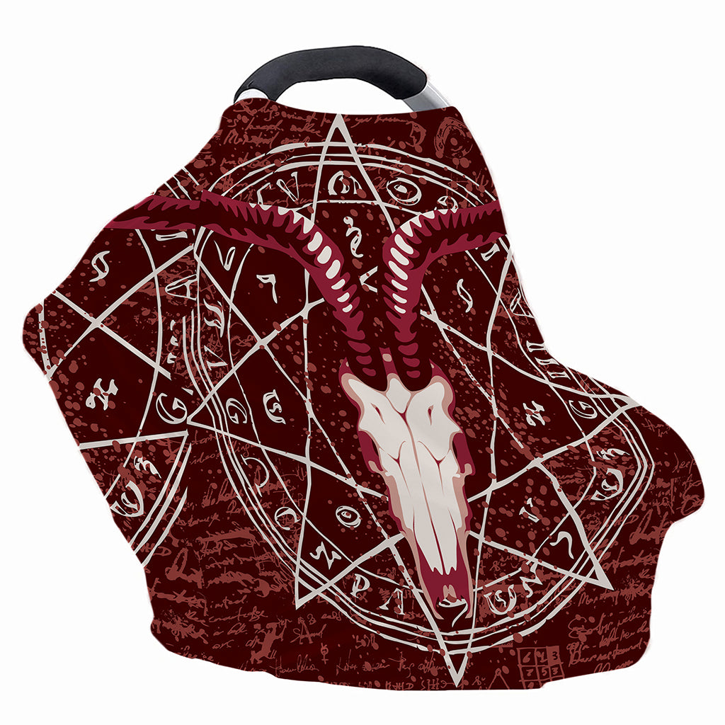 Goat Skull Pentagram Print Baby Seat Cover