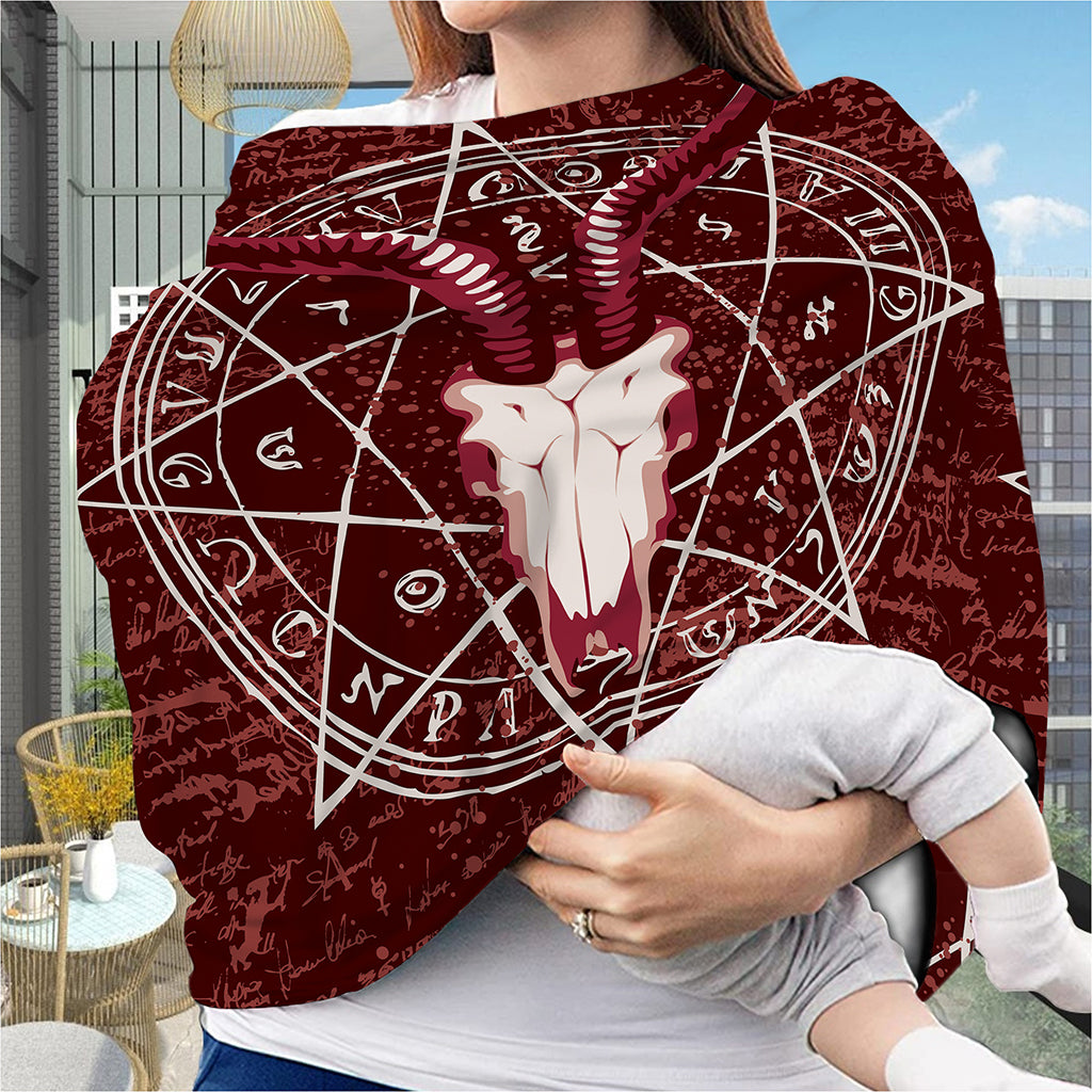 Goat Skull Pentagram Print Baby Seat Cover