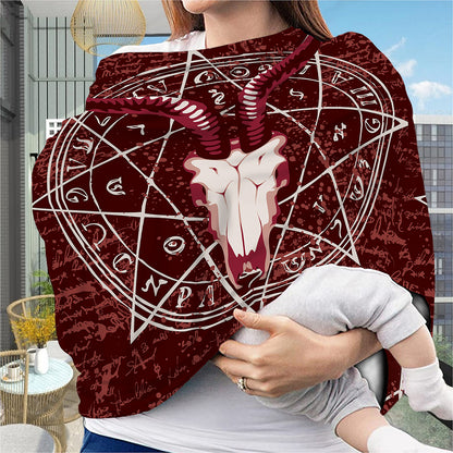 Goat Skull Pentagram Print Baby Seat Cover