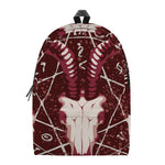 Goat Skull Pentagram Print Backpack