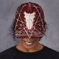 Goat Skull Pentagram Print Baseball Cap