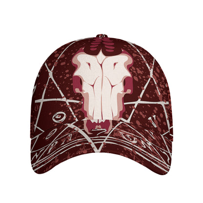 Goat Skull Pentagram Print Baseball Cap