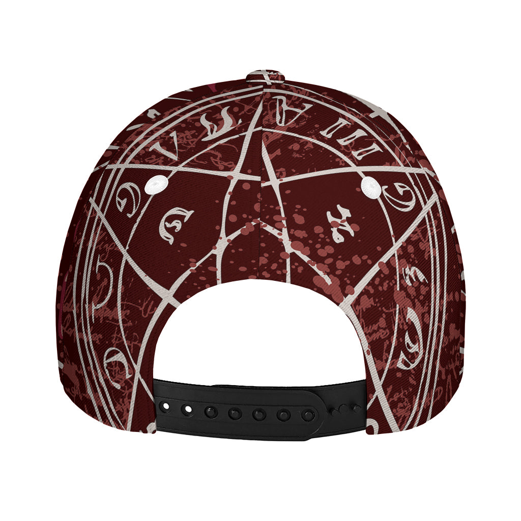 Goat Skull Pentagram Print Baseball Cap