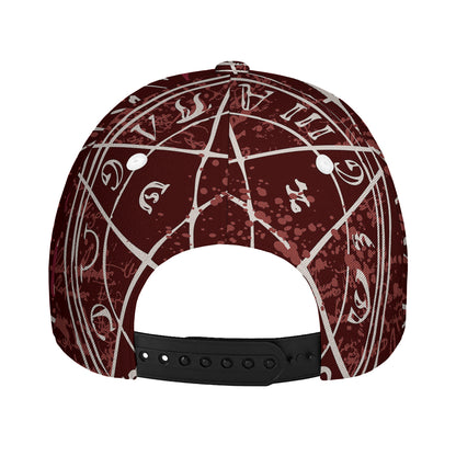 Goat Skull Pentagram Print Baseball Cap