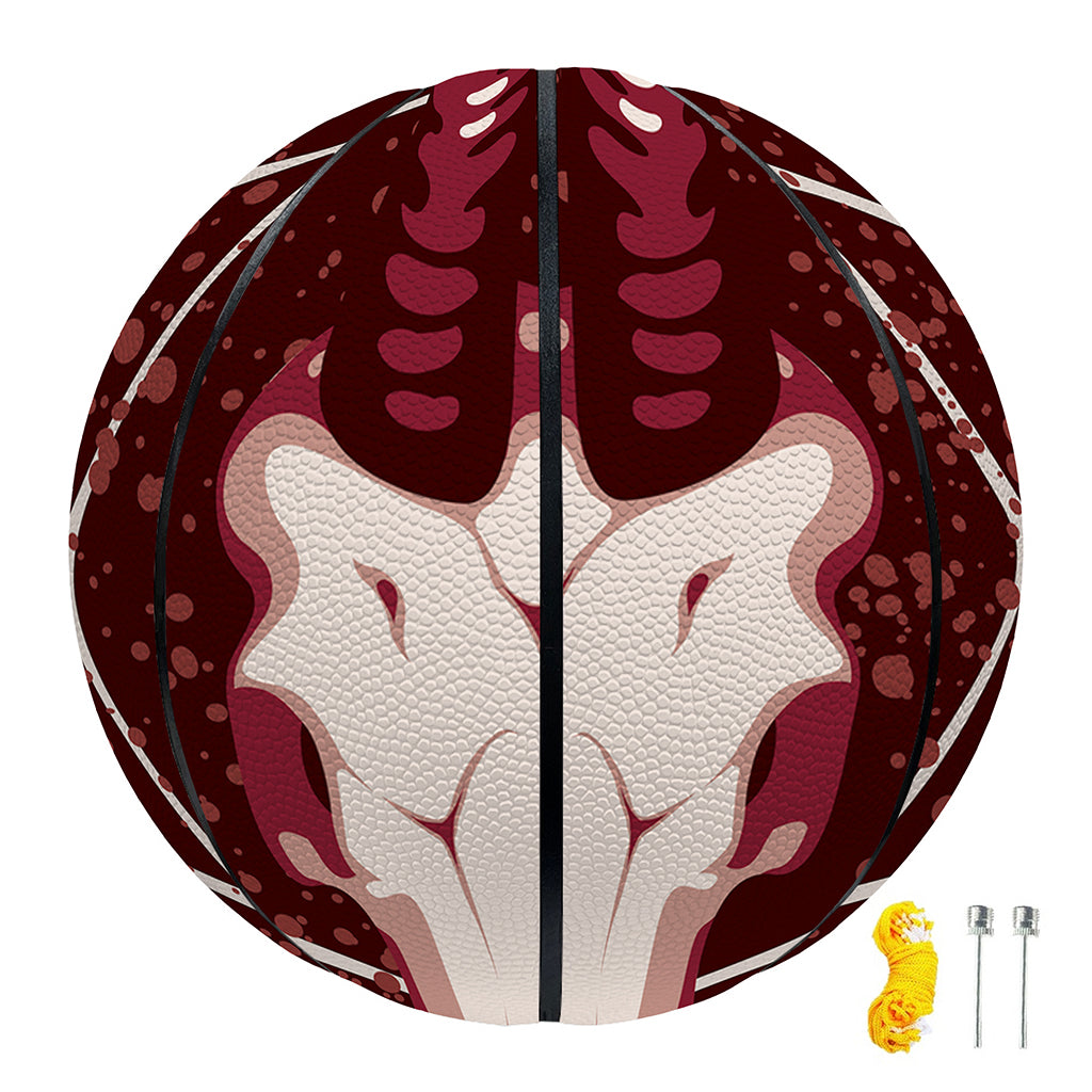 Goat Skull Pentagram Print Basketball