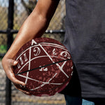 Goat Skull Pentagram Print Basketball