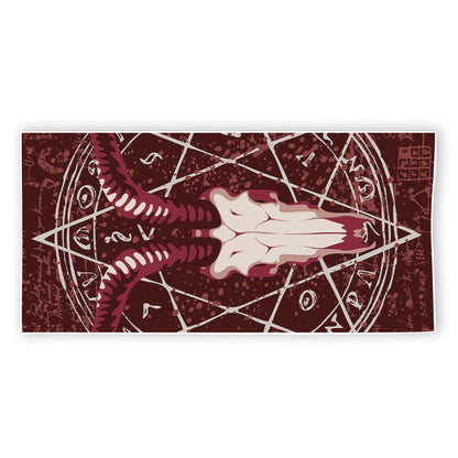 Goat Skull Pentagram Print Beach Towel