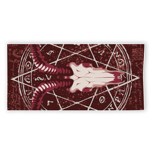 Goat Skull Pentagram Print Beach Towel