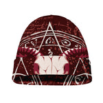 Goat Skull Pentagram Print Beanie