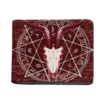 Goat Skull Pentagram Print Bifold Wallet