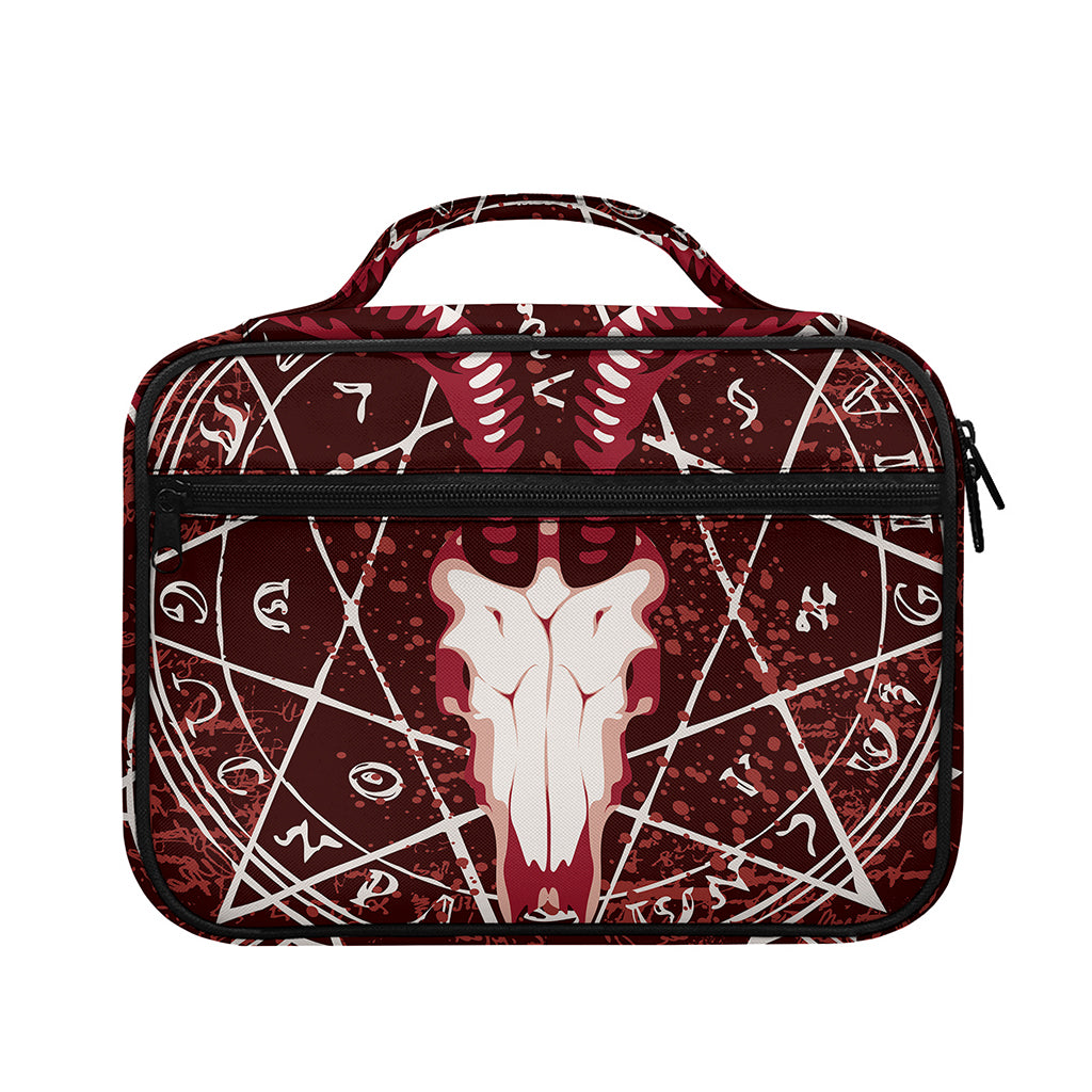 Goat Skull Pentagram Print Briefcase Bible Bag