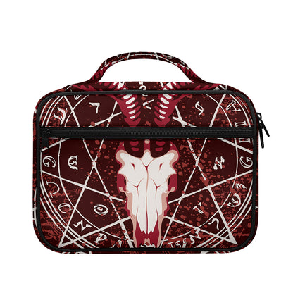 Goat Skull Pentagram Print Briefcase Bible Bag